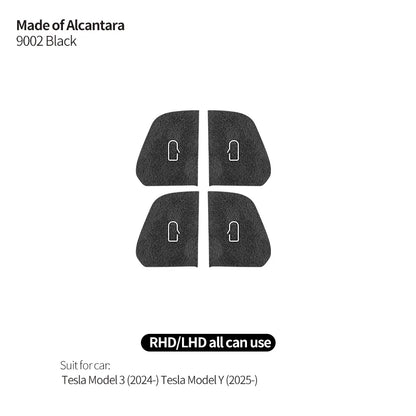 Tesla Model 3 Y Alcantara Door Switch Trim - 2024+ Cover 9002 Black