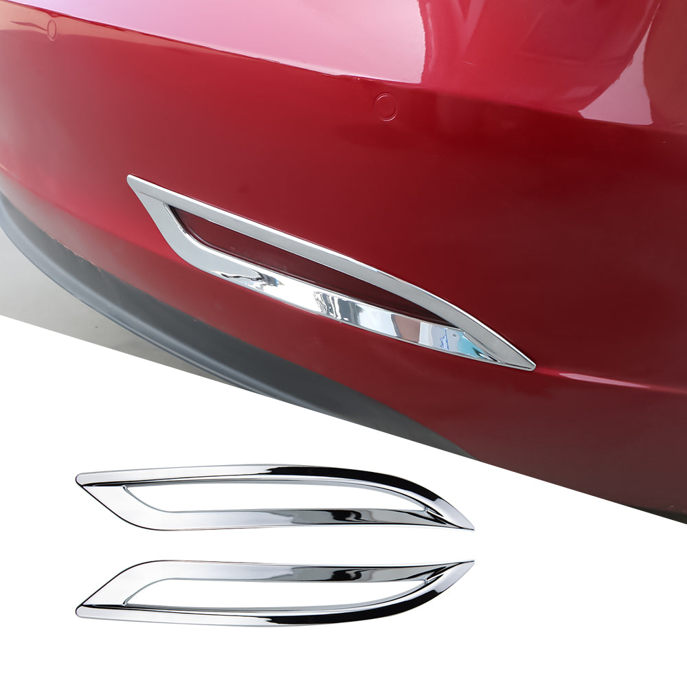 Tesla Model 3 ABS Carbon Fiber Rear Bumper Fog Light Cover Kit