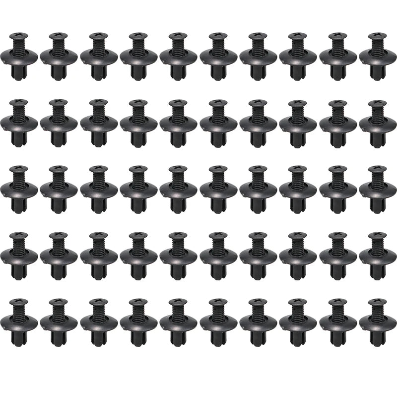 8mm Plastic Rivets Fasteners - Car Bumper Fender Clips 30PCS Black