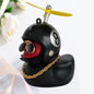 Car Duck with Helmet Wind Pendant - Yellow Duck Bike Accessory