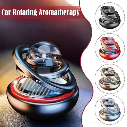 Solar Power Car Air Freshener - Rotating Aromatherapy Diffuser Ornament