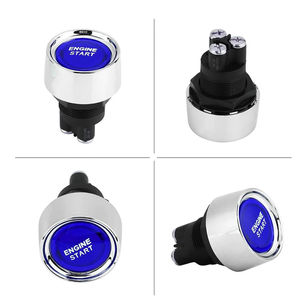 Car Engine Start Ignition Switch - 12V 50A Keyless Push Button Red