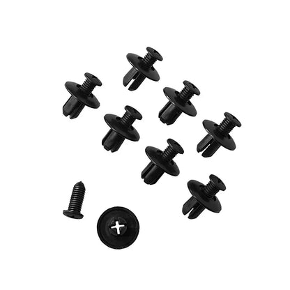 8mm Plastic Rivets Fasteners - Car Bumper Fender Clips 30PCS Black