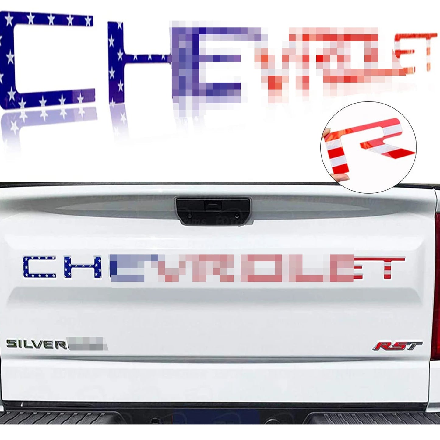 Chevrolet Silverado Tailgate Letters - 3D ABS Inserts 2019-2022