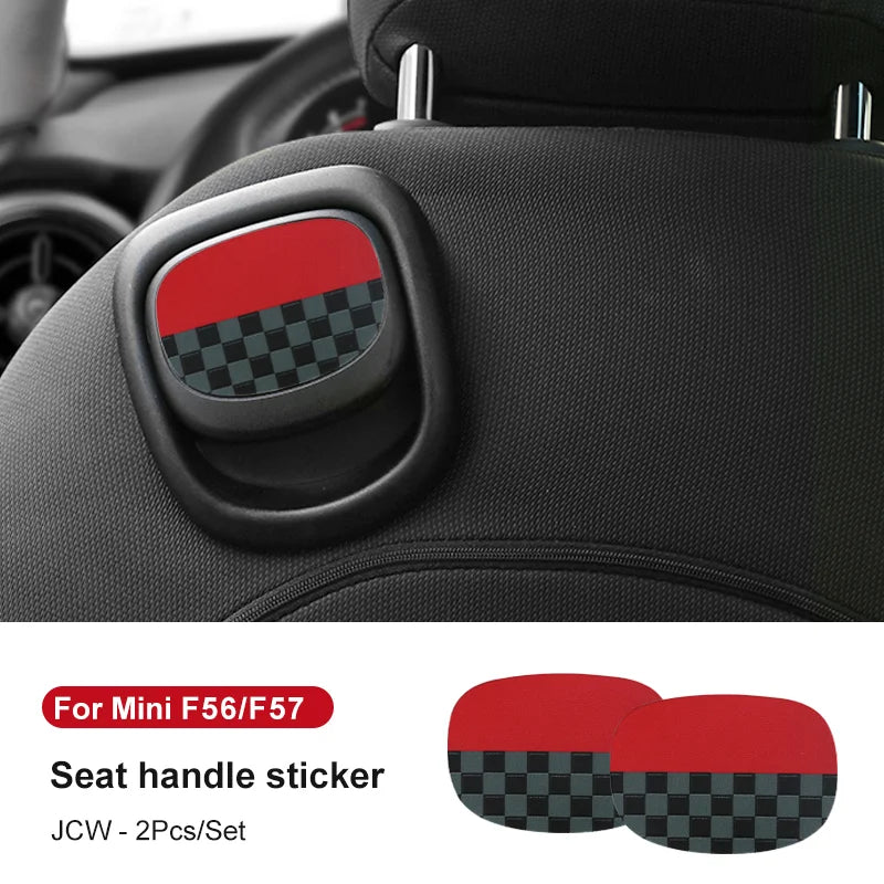 Mini Cooper Leather Rear Seat Handle Cover - R56 R55 F56 F57 Decal