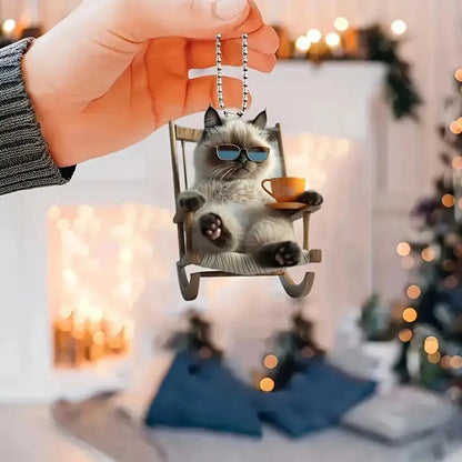 2D Acrylic Car Pendant - Rearview Mirror Hanging Ornament Dog/Cat