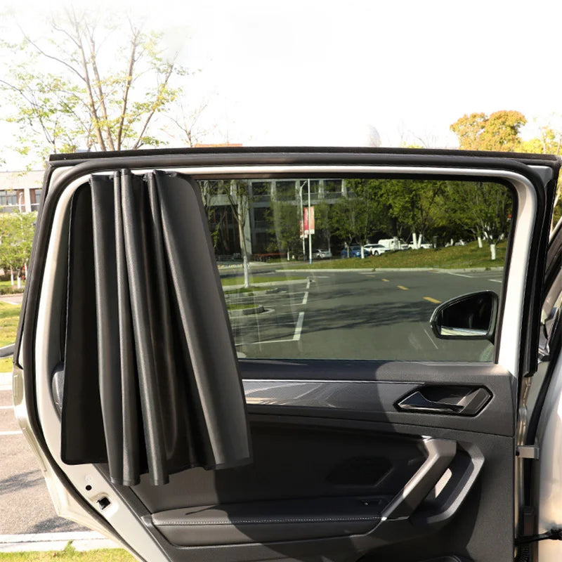Car Side Window Sun Shade Curtains - Magnetic UV Protection 2pcs