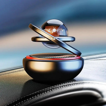 Solar Power Car Air Freshener - Rotating Aromatherapy Diffuser Ornament