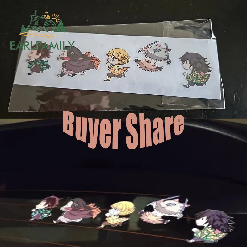 EARLFAMILY Anime Running Chibi Car Stickers - Kamado Nezuko Decal