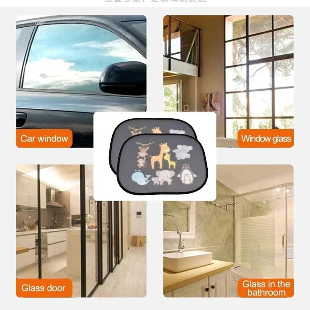 Car Universal Sun Shade - Windshield Roof Window Cover High-Tech Fabric 2PCS