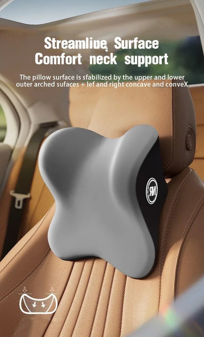 Memory Foam Car Headrest Lumbar Cushion - Universal Comfort Pillow