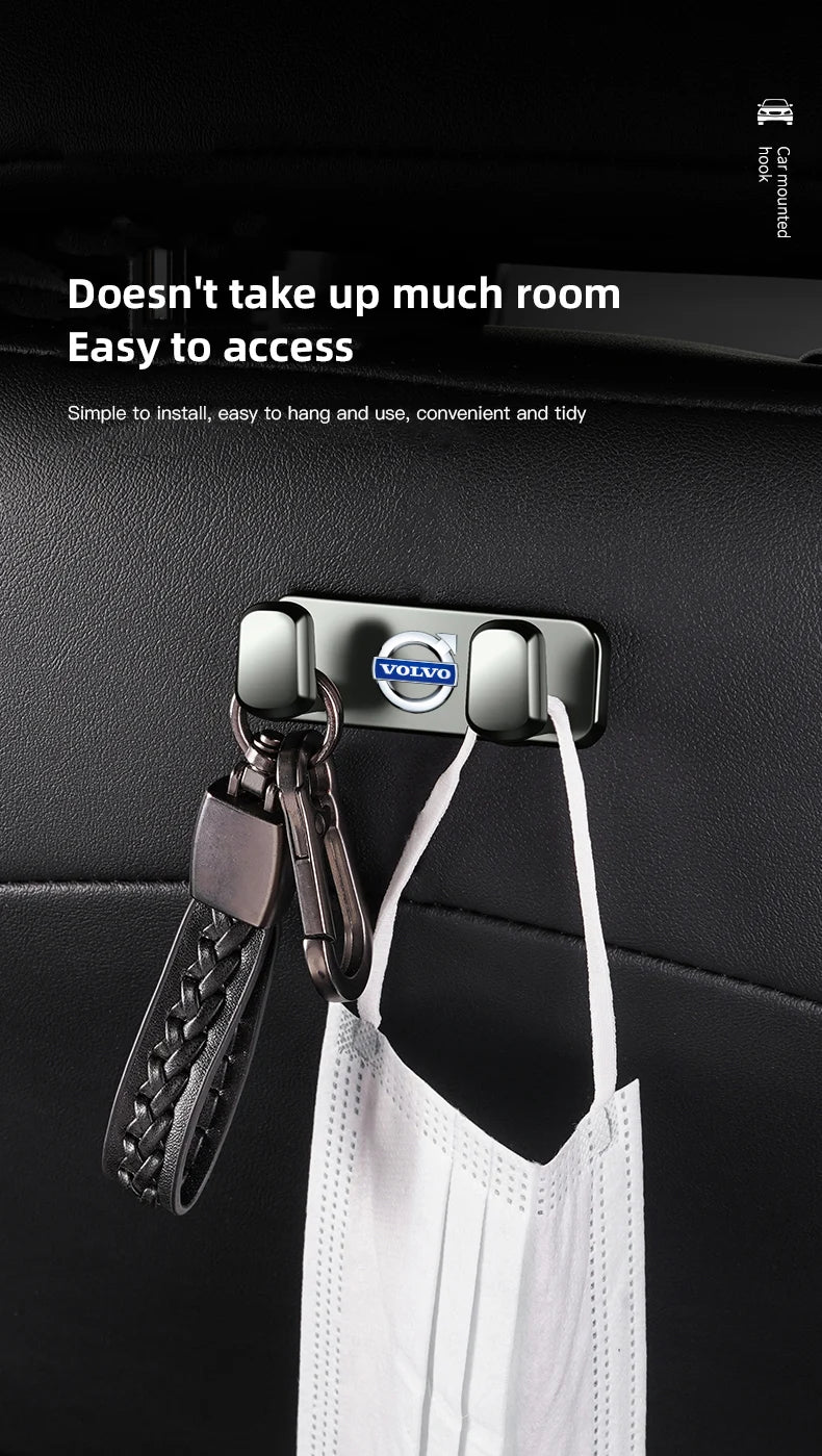 Volvo Car Interior Storage Hooks - Zinc Alloy Accessories for XC90 V90 V60