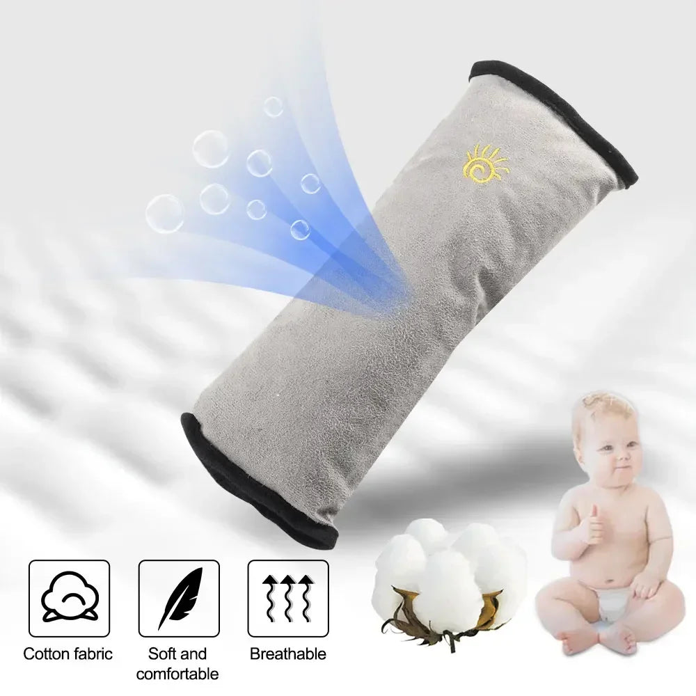 Car Seat Belt Pillow for Kids - Universal Shoulder Head Protector Plush Cover