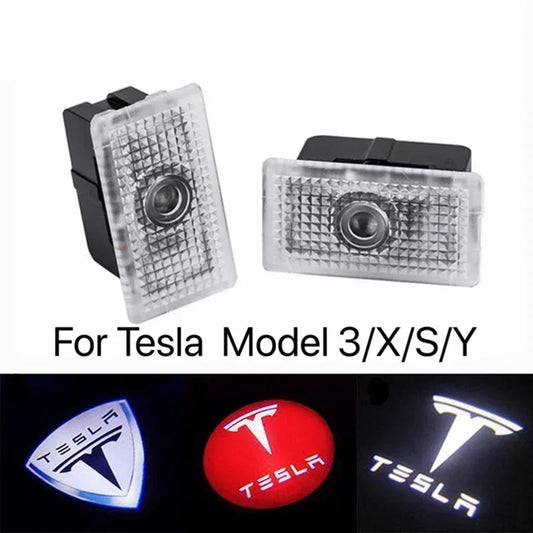 Tesla LED Door Welcome Light - Logo Projector Lamp 2pcs