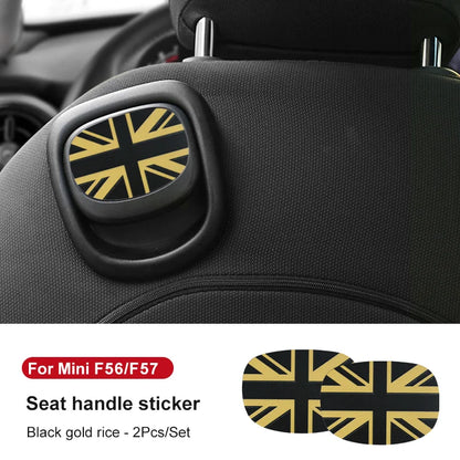 Mini Cooper Leather Rear Seat Handle Cover - R56 R55 F56 F57 Decal