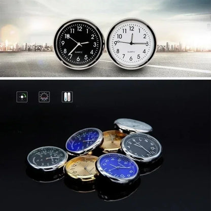 Mini Luminous Car Dashboard Clock - Digital Quartz Stick-On Watch