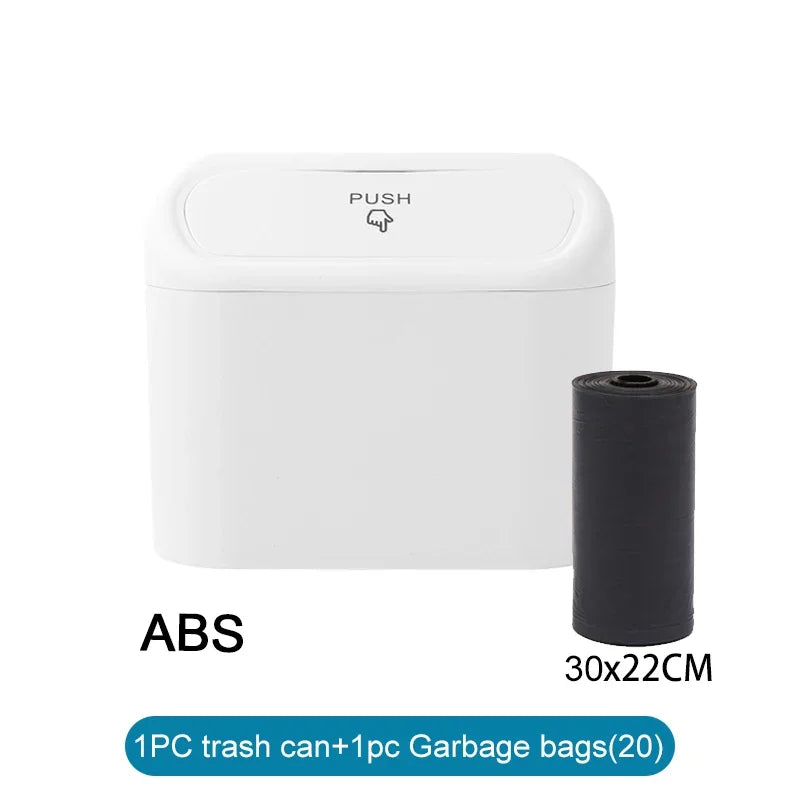 Car Trash Can with Lid - Leak-Proof Mini Waste Container with 300 Bags