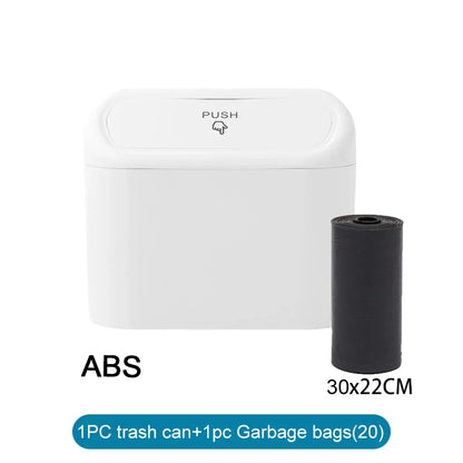 Car Trash Can with Lid - Leak-Proof Mini Waste Container with 300 Bags
