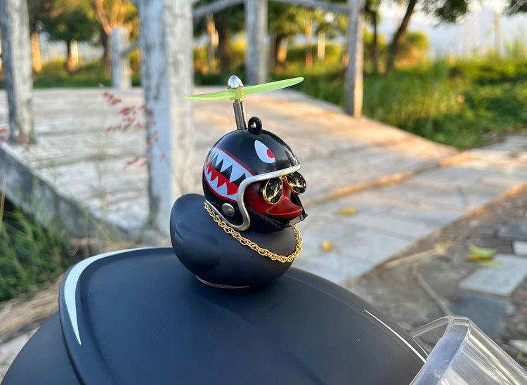 Car Duck Ornament Bicycle Horn - Squeeze Bell with Helmet Straps