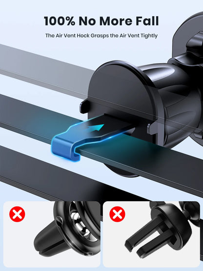 TOPK Magnetic Car Phone Mount - Air Vent Holder with 6 N52 Magnets for iPhone 15