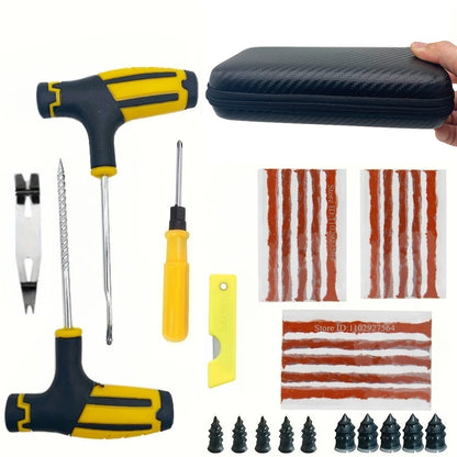 Car Tire Repair Kit 31PCS - Emergency Puncture Plug Tools with Glue