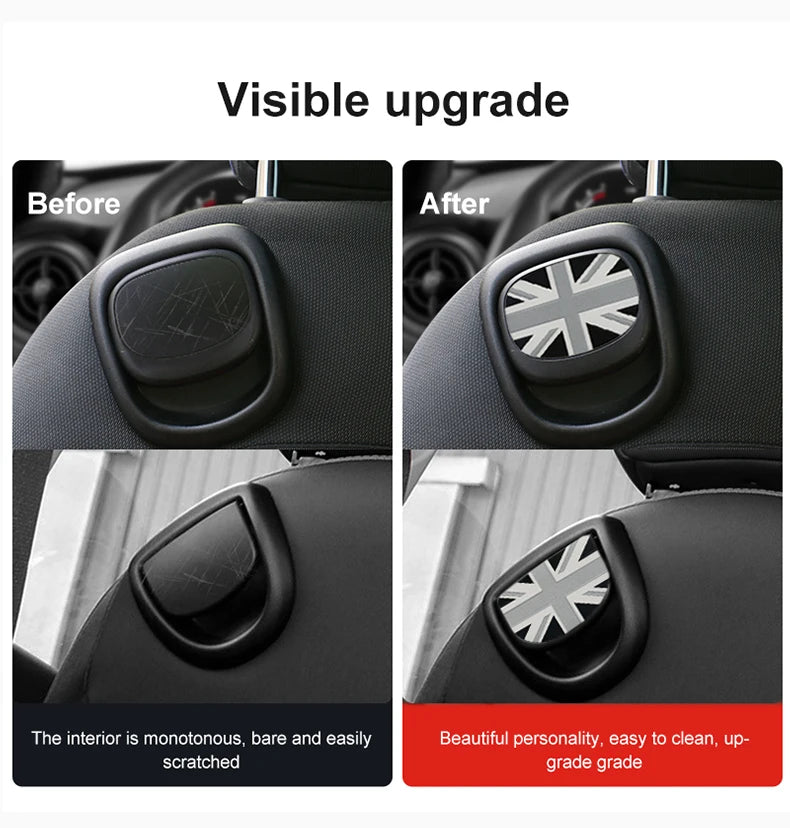 Mini Cooper Leather Rear Seat Handle Cover - R56 R55 F56 F57 Decal