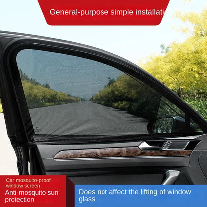Car Rear Side Window Sunshade - 2pcs UV Mesh Mosquito Protection
