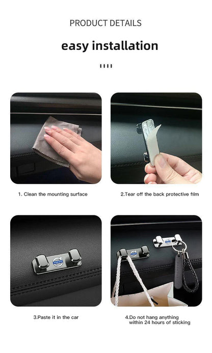 Volvo Car Interior Storage Hooks - Zinc Alloy Accessories for XC90 V90 V60