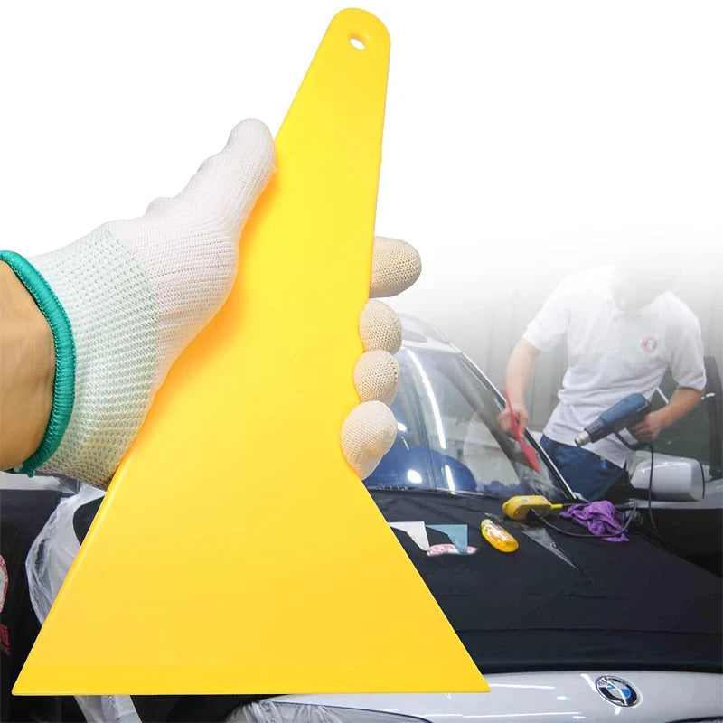Car Windshield Ice Scraper - Triangle Snow Removal Tool with Long Handle
