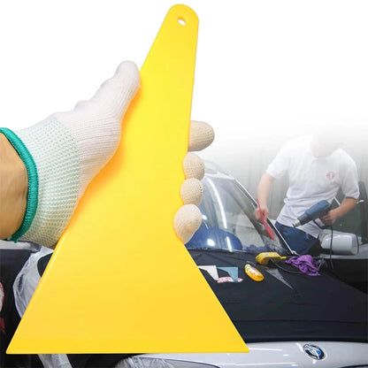 Car Windshield Ice Scraper - Triangle Snow Removal Tool with Long Handle