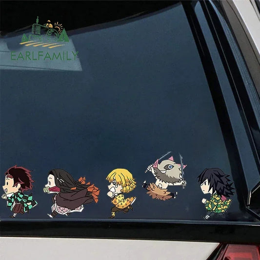 EARLFAMILY Anime Running Chibi Car Stickers - Kamado Nezuko Decal