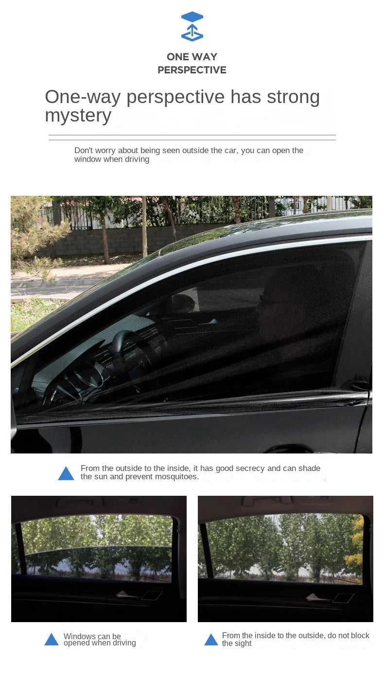 Car Rear Side Window Sunshade - 2pcs UV Mesh Mosquito Protection
