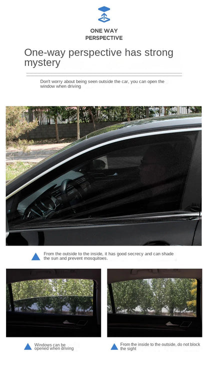 Car Rear Side Window Sunshade - 2pcs UV Mesh Mosquito Protection