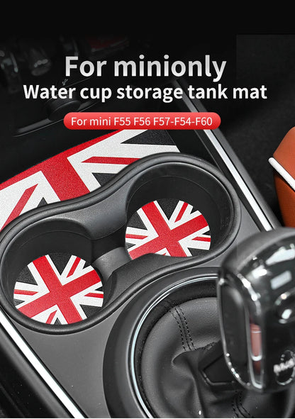Union Jack Car Cup Holder Coaster - Mini Cooper F55 F56 F60