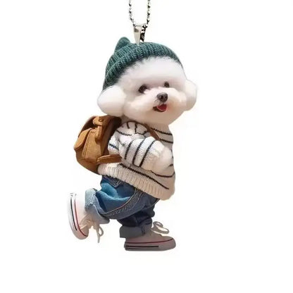 Creative Puppy Car Hanging Ornament - Rearview Mirror Pendant