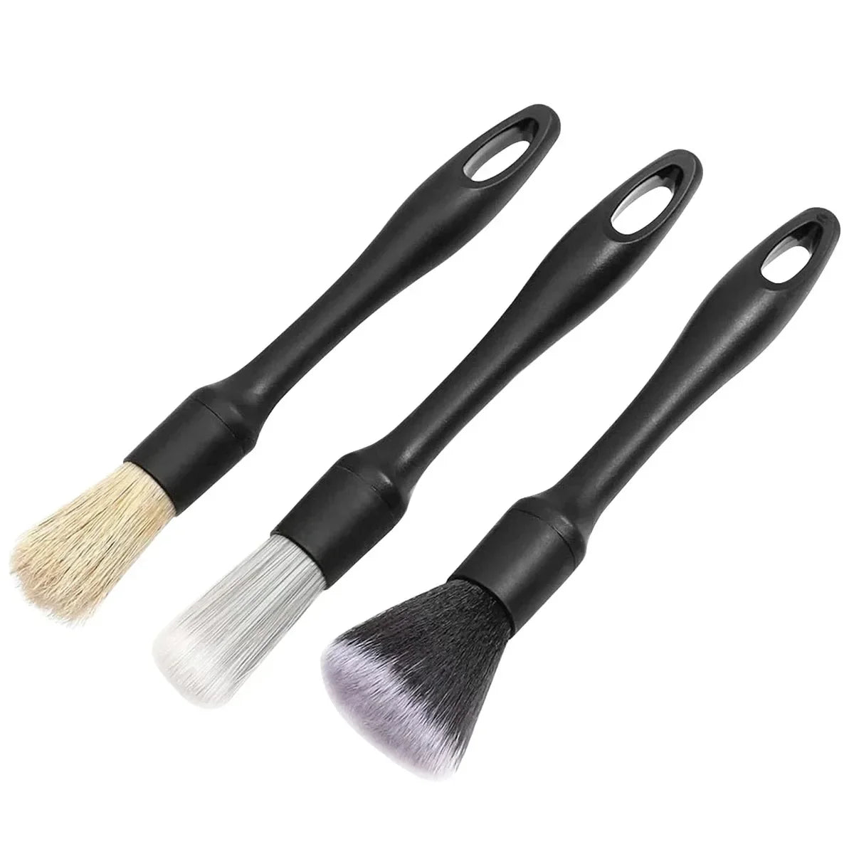 Car Detailing Brush Set - 3 Piece Cleaning Kit with Sponges & Towels