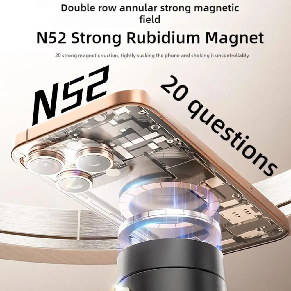 Premium Magnetic Car Phone Holder - Double-Sided Suction Cup Mount with 360° Rotation & Foldable Design