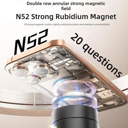 Premium Magnetic Car Phone Holder - Double-Sided Suction Cup Mount with 360° Rotation & Foldable Design