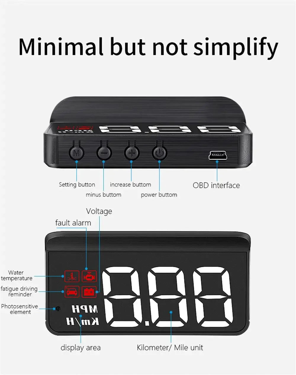 HUD Head Up Display M3 OBD2 GPS Car Speedometer Projector