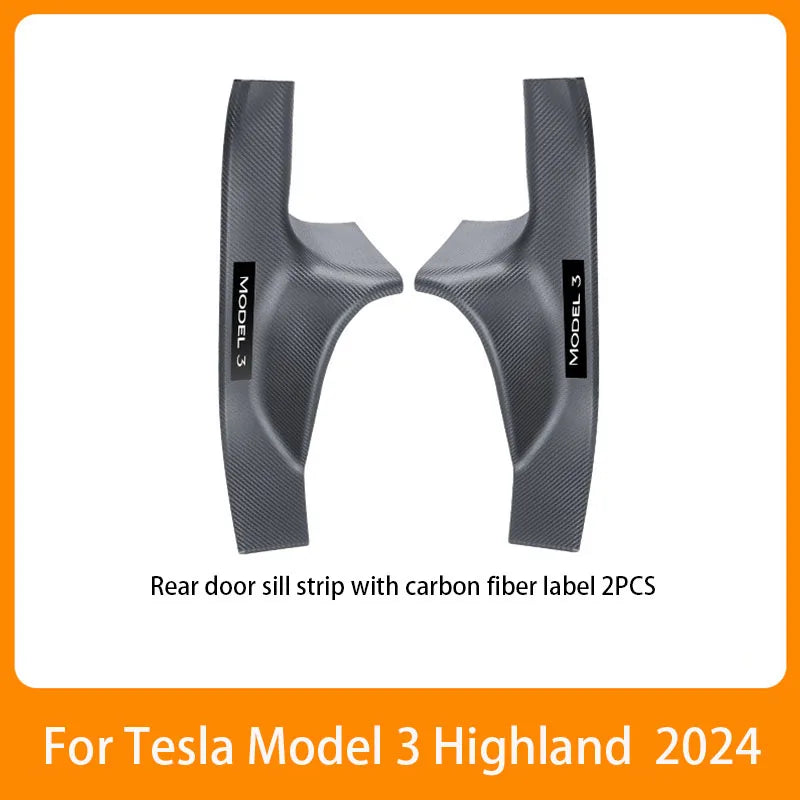 Tesla Model 3/Y Door Sill Protector - Anti-Kick Threshold Strip Guard New Model 3 2PCS