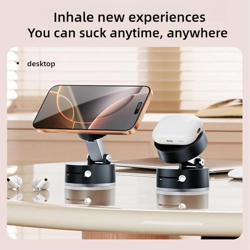 Premium Magnetic Car Phone Holder - Double-Sided Suction Cup Mount with 360° Rotation & Foldable Design