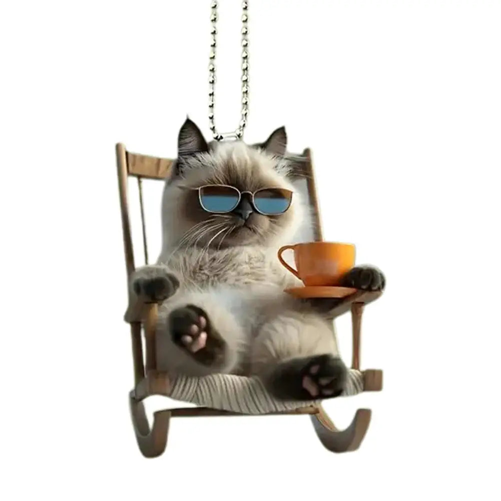 2D Acrylic Car Pendant - Rearview Mirror Hanging Ornament Dog/Cat