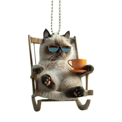2D Acrylic Car Pendant - Rearview Mirror Hanging Ornament Dog/Cat