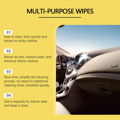 Car Interior Cleaning Wipes - 40pcs Multi-Purpose Dashboard Cleaner
