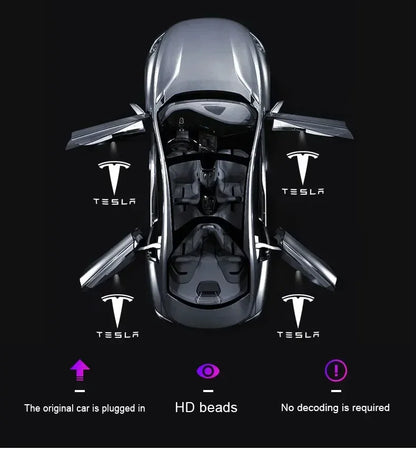 Tesla LED Door Welcome Light - Logo Projector Lamp 2pcs