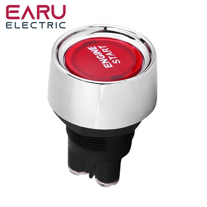 Car Engine Start Ignition Switch - 12V 50A Keyless Push Button Red