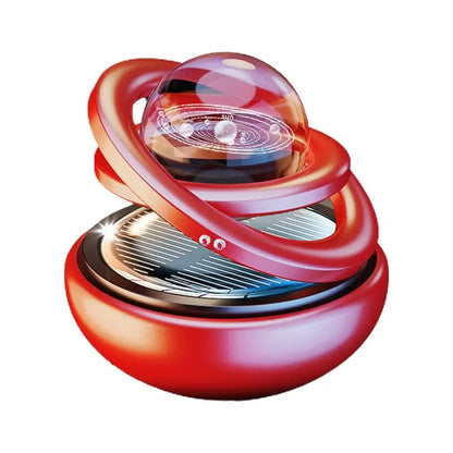 Solar Power Car Air Freshener - Rotating Aromatherapy Diffuser Ornament