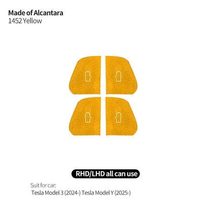 Tesla Model 3 Y Alcantara Door Switch Trim - 2024+ Cover 1452 Yellow