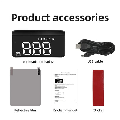 HUD Head Up Display M3 OBD2 GPS Car Speedometer Projector