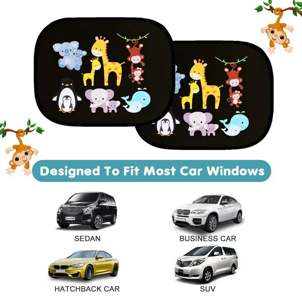 Car Universal Sun Shade - Windshield Roof Window Cover High-Tech Fabric 2PCS